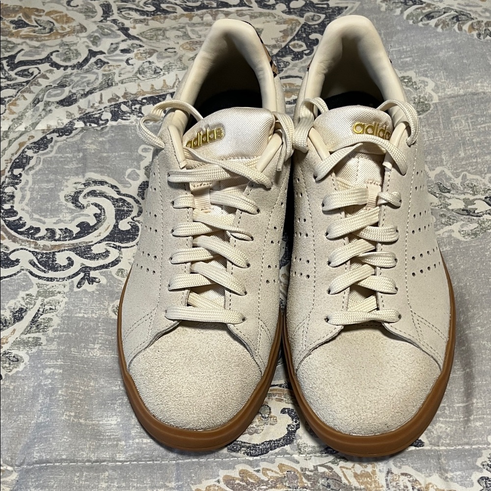 Adidas Off-White Sneakers with Brown Sole